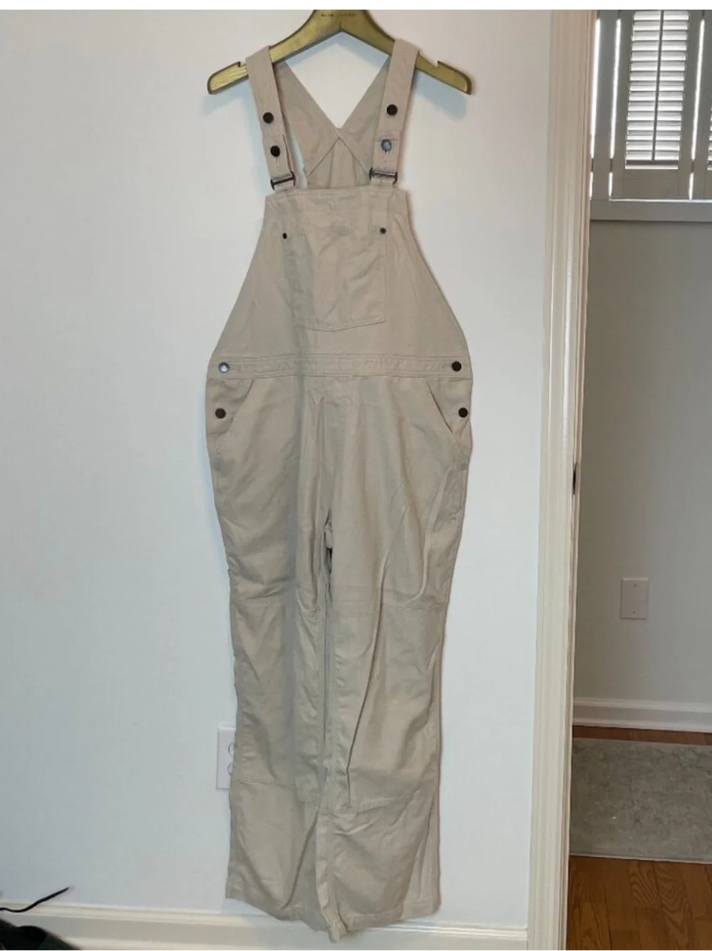 PATAGONIA All Seasons Khaki Hemp Straight Leg Overalls || XL - Picture 2 of 12